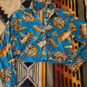 Vintage Roughrider Cropped Button Up
